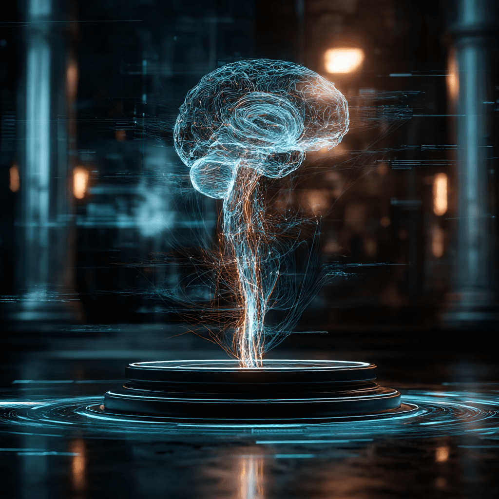 Painterly illustration of a luminous brain